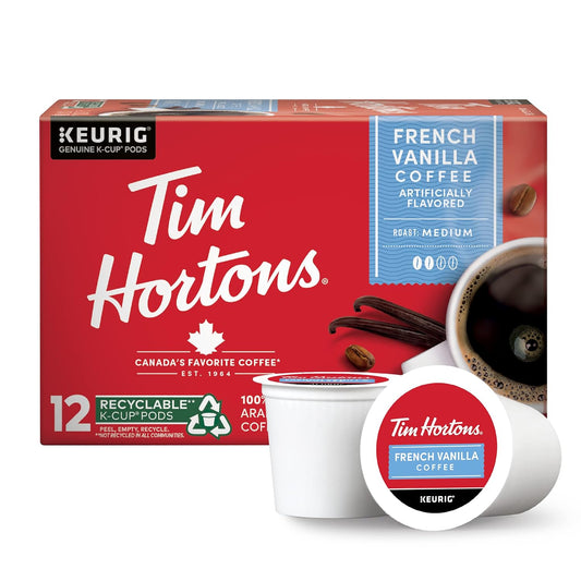 12 single-serve k-cup pods in a 4.44-ounce box sized for standard kitchen storage