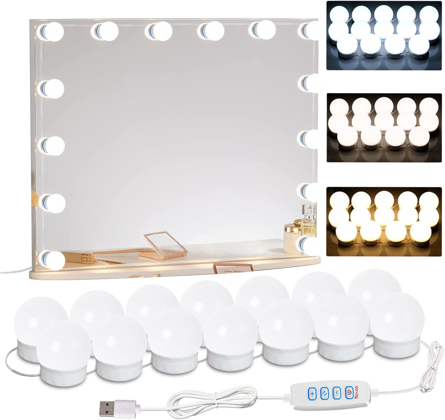 14 dimmable led bulbs with 160-degree beam angle and pc lampshade