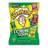 WARHEADS Extreme Sour Hard Candy Individually Wrapped 2 oz Bag for Kids Birthday Party Favor Bags and Lunchboxes