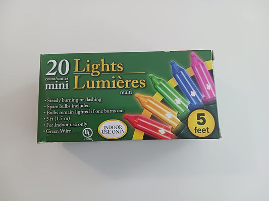 20 multi-color mini incandescent bulbs