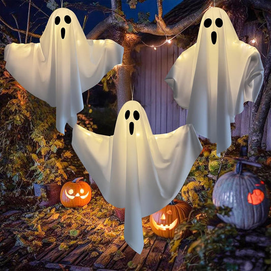 3-pack set of 22.5-inch hanging ghost decorations