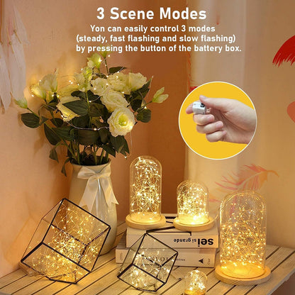 3 pre-installed lr44 batteries per string delivering up to 72 hours of runtime