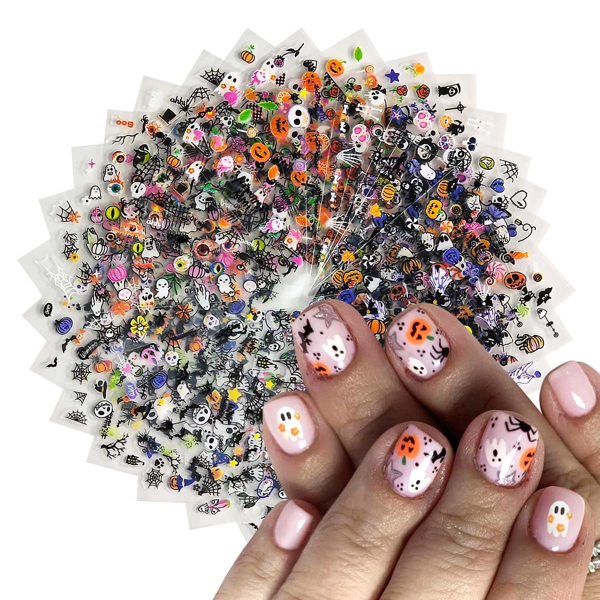30-sheet bulk pack containing 60+ unique halloween-themed designs