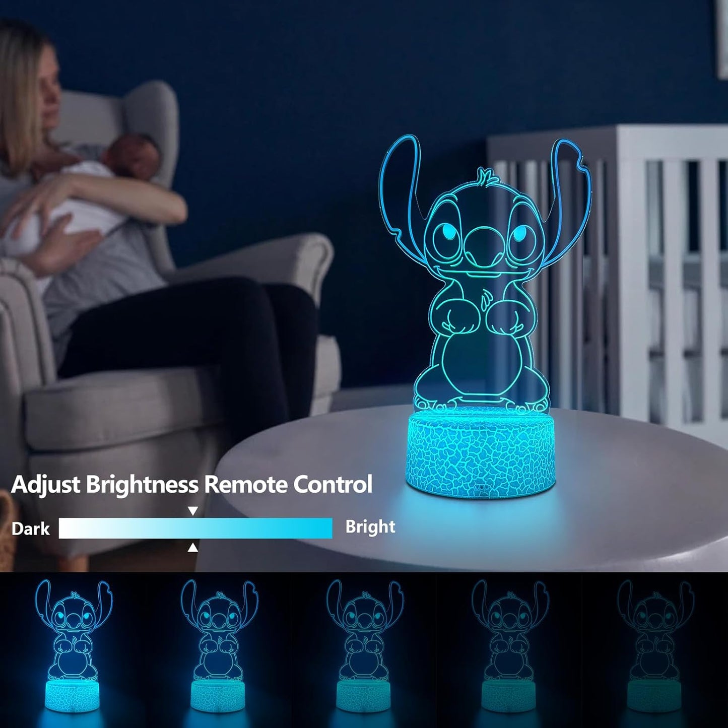 3D Optical Illusion Night Light with Timer and Auto Shutoff – Safe Alternative to Candles for Bedroom Use