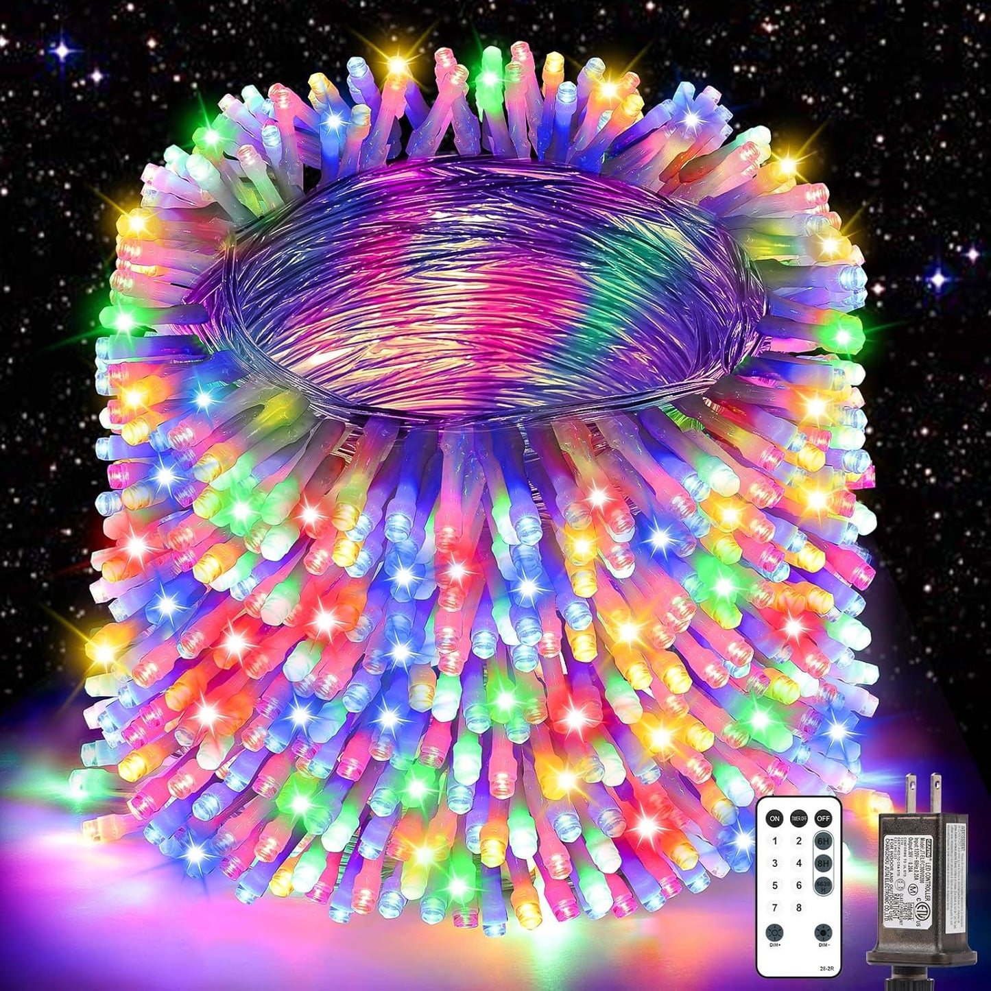 403ft transparent wire with 1200 led bulbs plus 10ft lead wire for plug reach