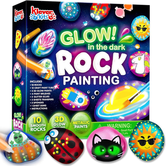 44-piece complete kit including rocks, brushes, transfer stickers, and multiple paint types