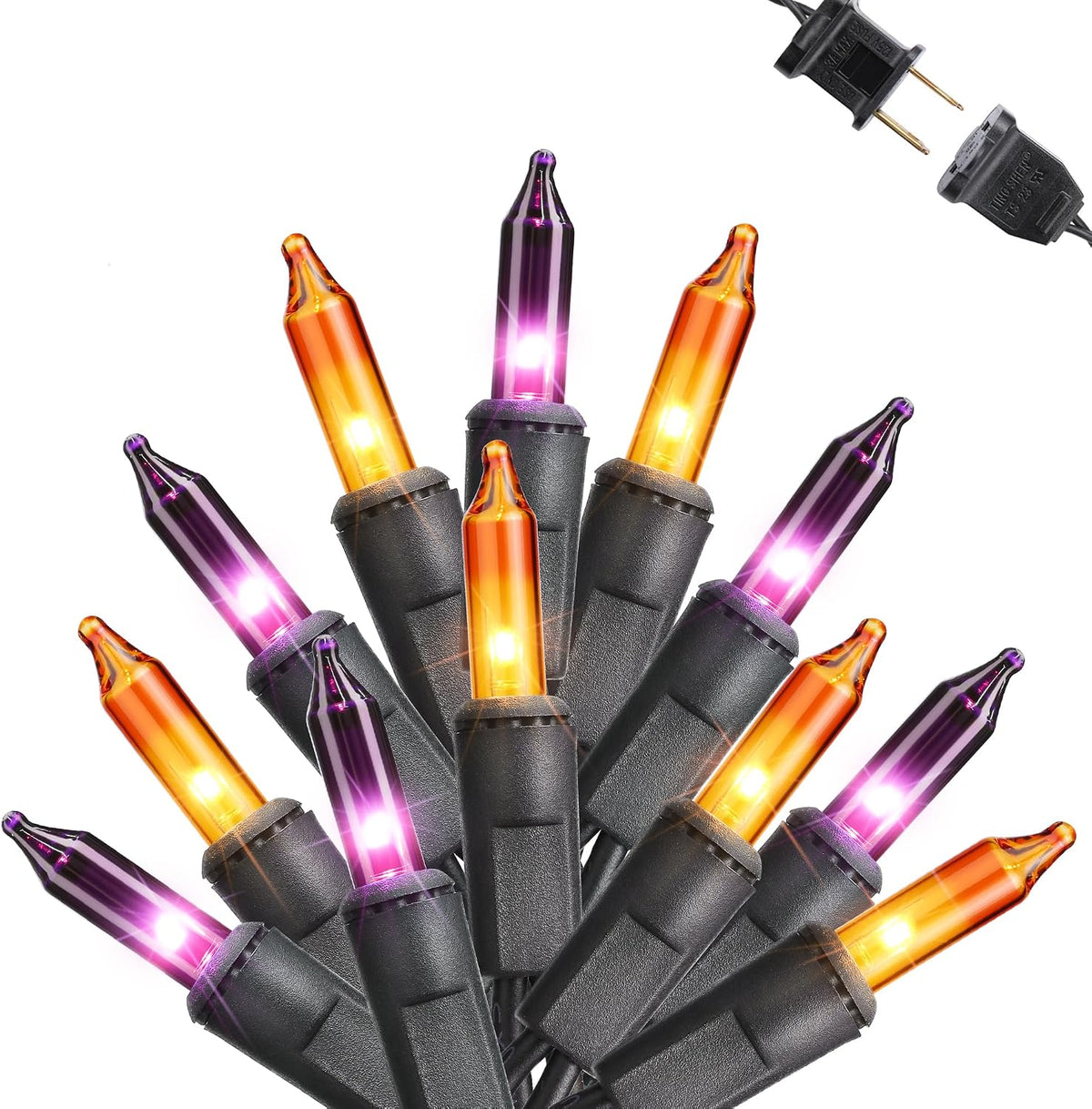 50-count incandescent mini bulbs on 12.5ft strand (with 3-inch spacing) — base configuration scales to 25ft, 48ft, and 75ft variants