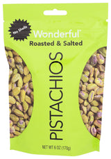 Wonderful Pistachios Roasted & Salted Shelled — Pre-Shelled Nut Snack Safe for Older Kids