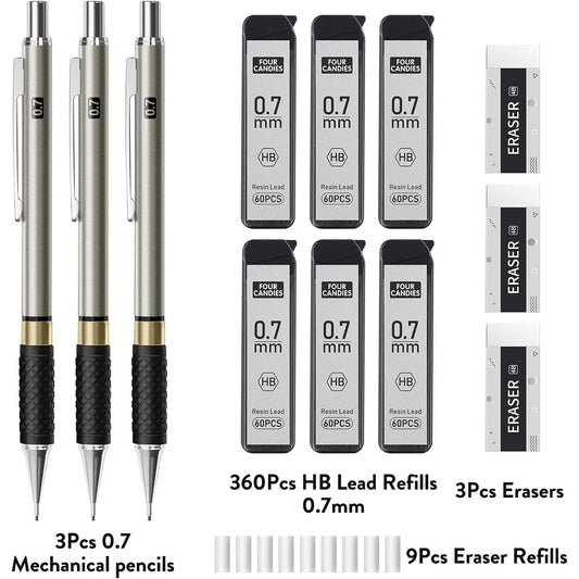 6-piece metal mechanical pencil body with retractable mechanism