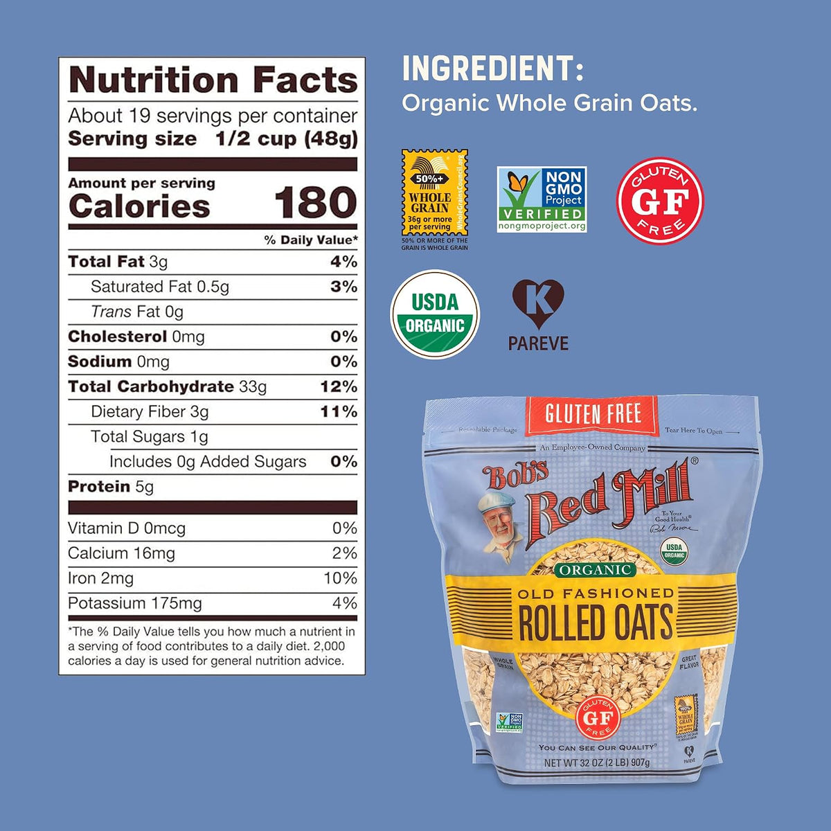 6g of protein and high fiber per serving