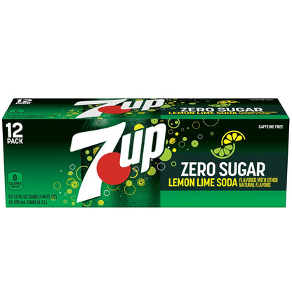 7UP Diet Lemon-Lime Soda, 12 Oz Cans – Caffeine-Free Desk Beverage for Late Work Sessions