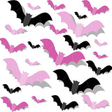 FLEATY Pink Bat Wall Decor – Thoughtful Halloween Gift for Her, Ready-to-Style 3D Bat Decal Set