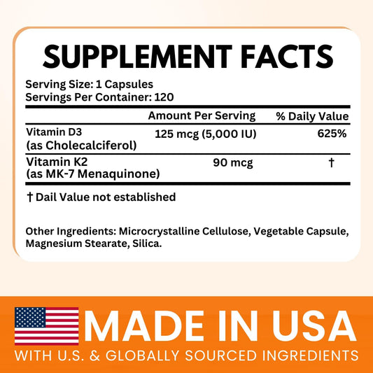 90 mcg vitamin k2 as mk-7 for enhanced absorption and bone-artery balance
