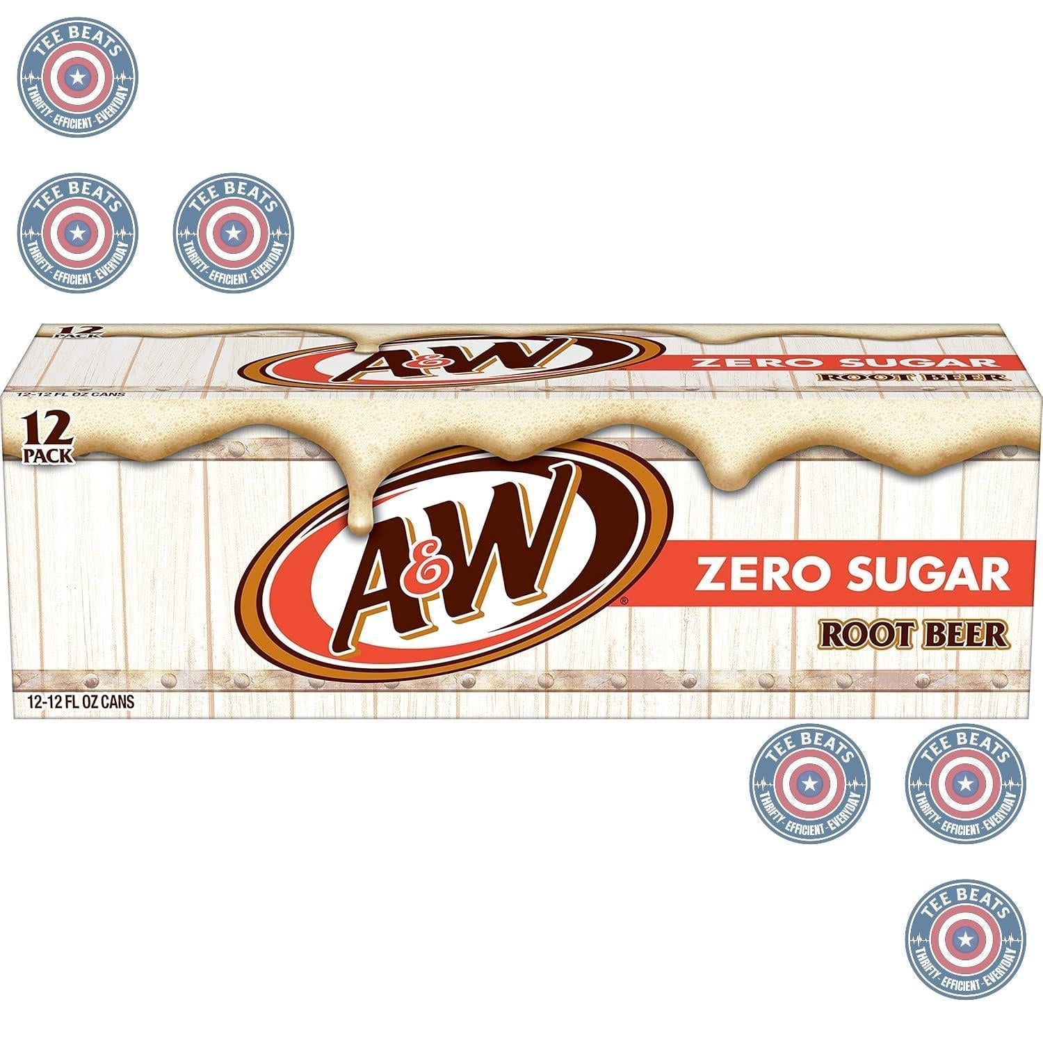 A&W Zero Sugar Root Beer Soda, 12 fl oz cans (12 pack) – Caffeine-Free Soda for Kids' Rooms, Family Dinners, and Sleepovers