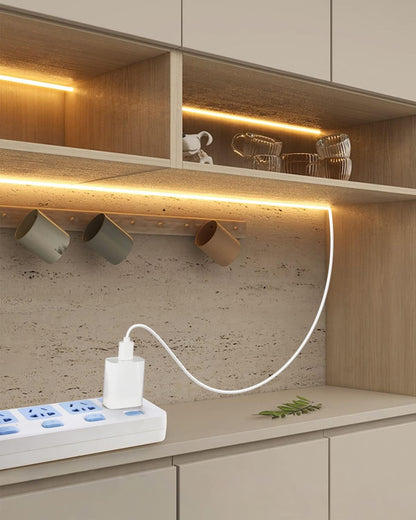 Aclorol Warm White LED Strip – Flameless Under Cabinet Night Light, Cool Touch Safe for Kids