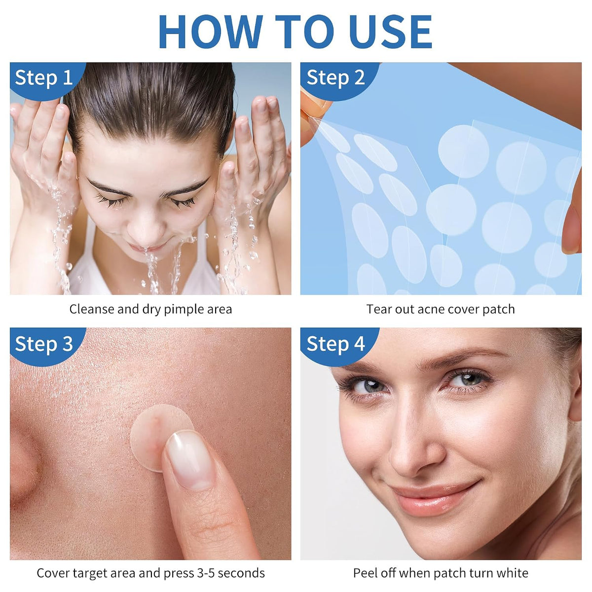 Acne Patches for Face – Simple Multi-Size Spot Care for Intentional Skincare Routines, Hydrocolloid Patches in Neutral Pack