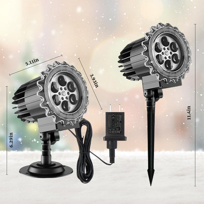 Adjustable Snowfall Projector – Portable Holiday Lighting for Camping, Eaves, and Yard