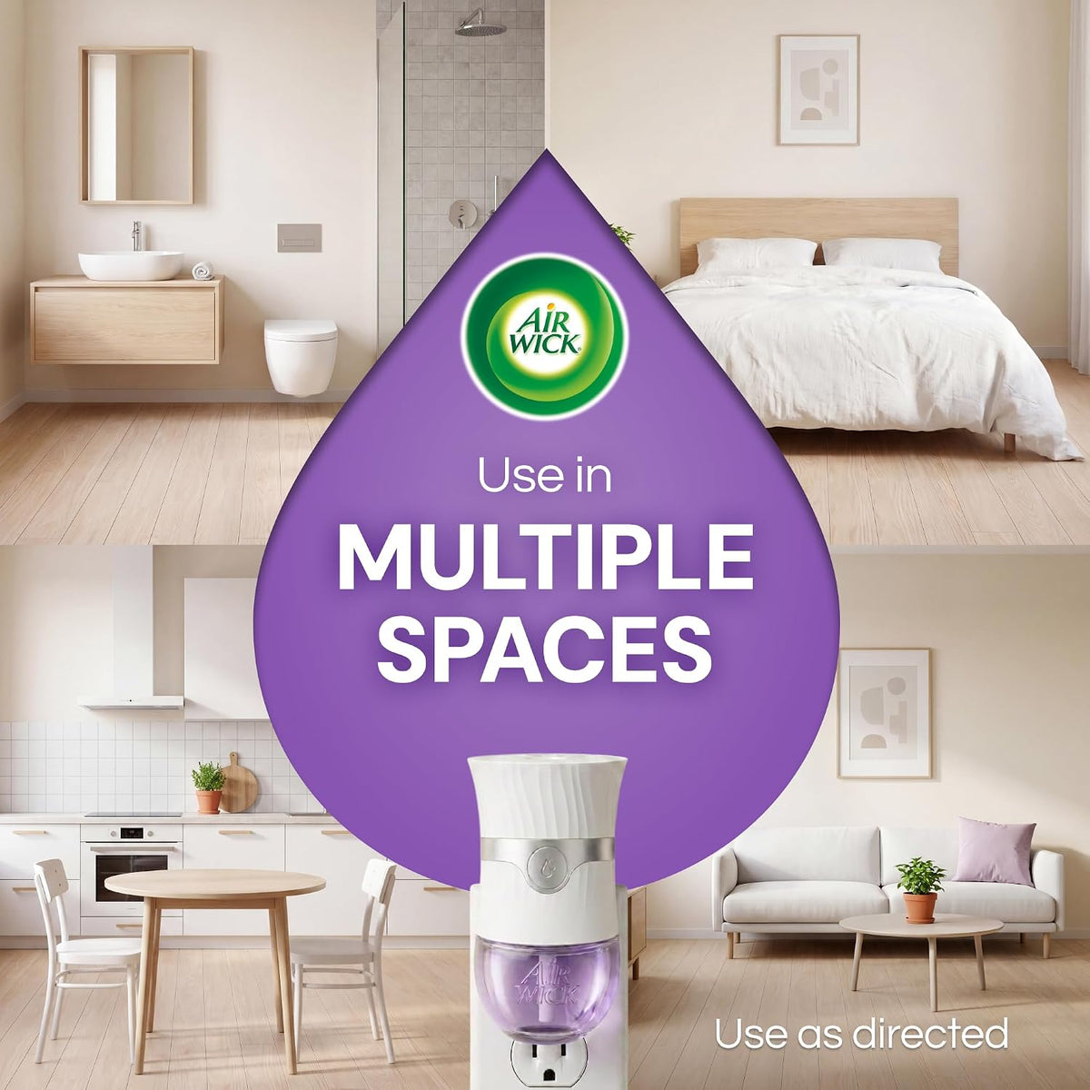 Air Wick Plug In Refills Lavender & Chamomile – Heat-Free Continuous Fragrance for the Kids Room, 10 Count