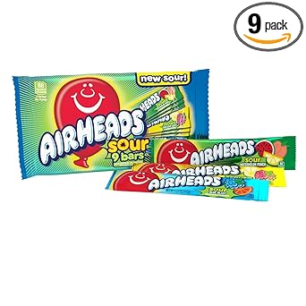 Airheads Sour Full-Size Candy Bars – Fun Care Package Stuffer for College Students and Military Deployment Boxes
