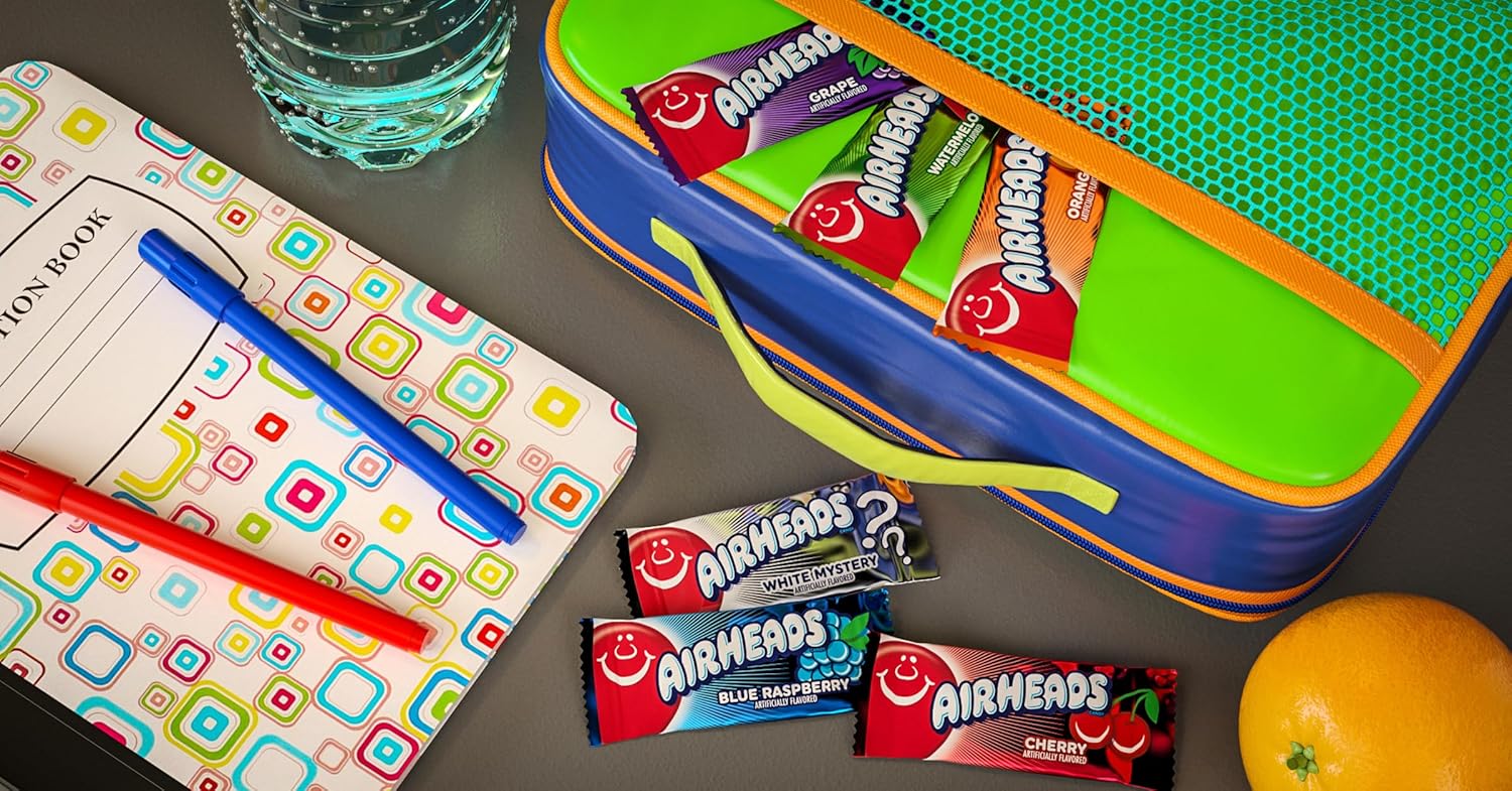 Airheads Sour Individually Wrapped Taffy – Hygienic Portion-Controlled Candy for Shared Bowls and Goodie Bags