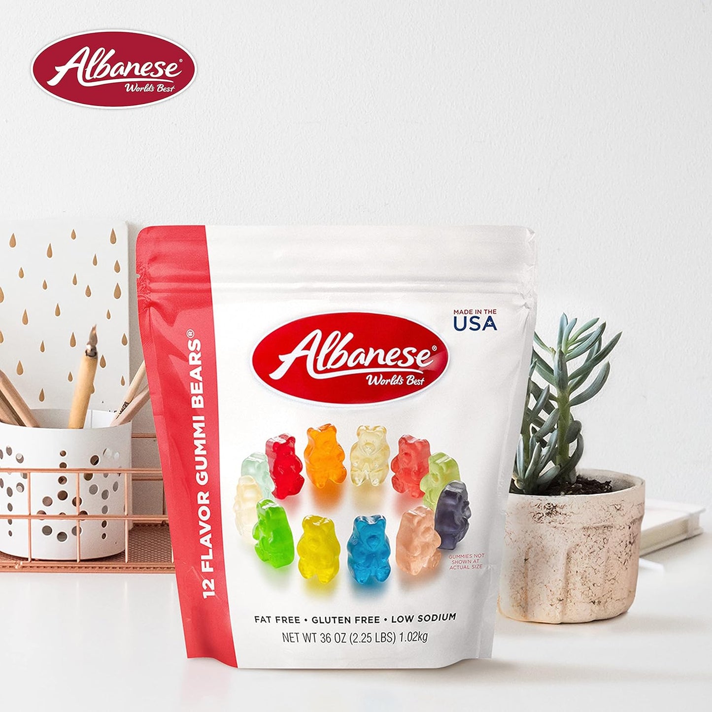 Albanese 12 Flavor Gummi Bears Family Size – Safe Shareable Snack for Nursery, Playroom, and Kids Birthday Parties