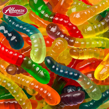 Albanese Mini Gummi Worms – Safe Playroom Candy for Kids with Allergies, Bulk Soft Chewy Assortment