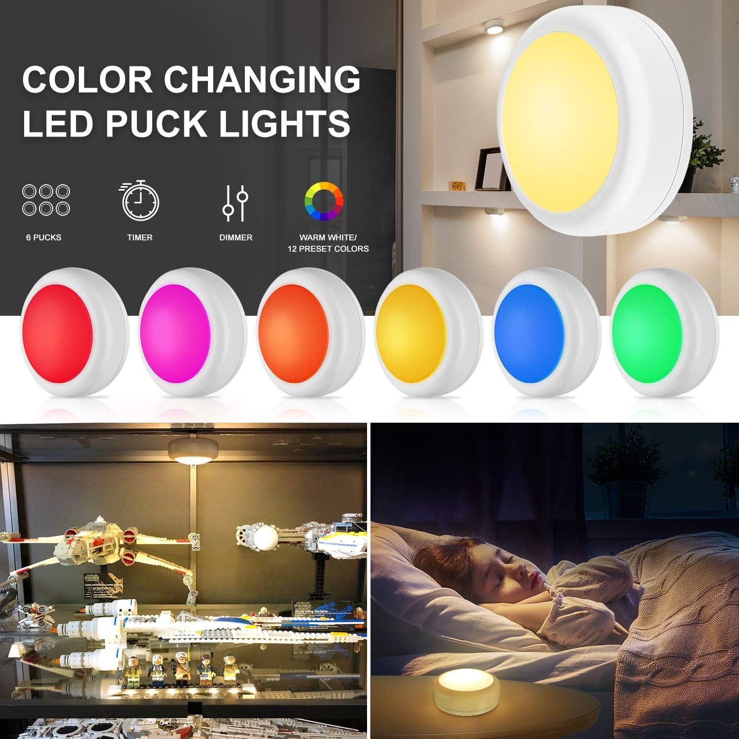 Alivation Cool-Touch Battery Puck Lights for Pet-Friendly Home, Smoke-Free Emergency Lighting for Stairs During Power Outages