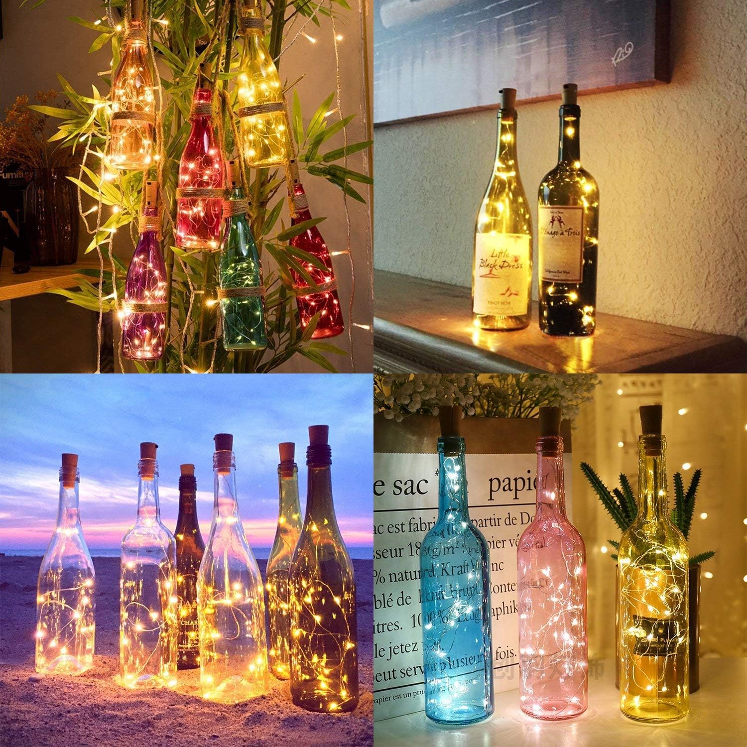 Aluan Uncomplicated Wine Bottle String Lights 10 Pack – Less-Is-More Decor for Intentional, Clutter-Free Living Spaces