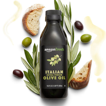 Amazon Fresh, Italian Extra Virgin Olive Oil, First Cold Pressed, 16.9 Fl Oz