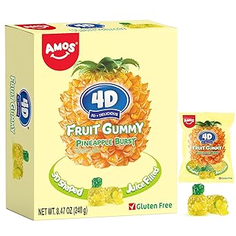 AMOS 4D Gummy Candy Grape Burst – Housewarming Gift for Hostesses, Stained Glass Look Grape Cluster Gummies