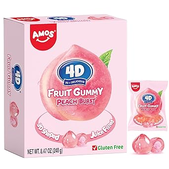 AMOS 4D Gummy Candy Grape Burst – Housewarming Gift for Hostesses, Stained Glass Look Grape Cluster Gummies