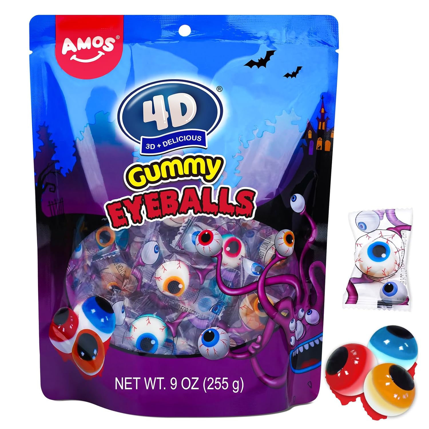 Amos 4D Halloween Gummies – Conversation-Starting Candy Dish Showpiece for Front Porch & Entryway Styling