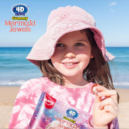 Amos Mermaid Jewels 9oz Gummy Candy – Raspberry Soft-Filled Seashell Edible Gift for Princess-Themed Celebrations