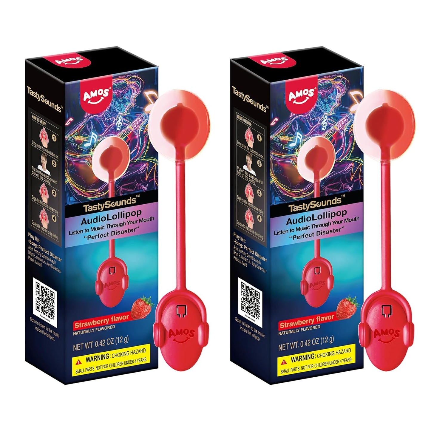 Amos Music Lollipop Candy – Backyard Party Favor for Outdoor Gatherings, Mixed-Flavor Singing Candy