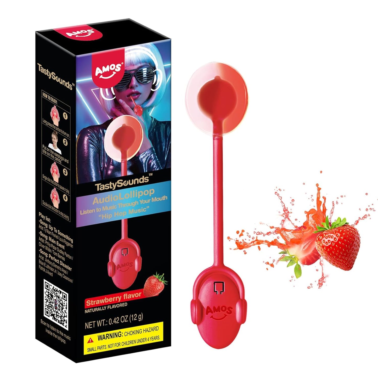 Amos Music Lollipop Candy – Backyard Party Favor for Outdoor Gatherings, Mixed-Flavor Singing Candy
