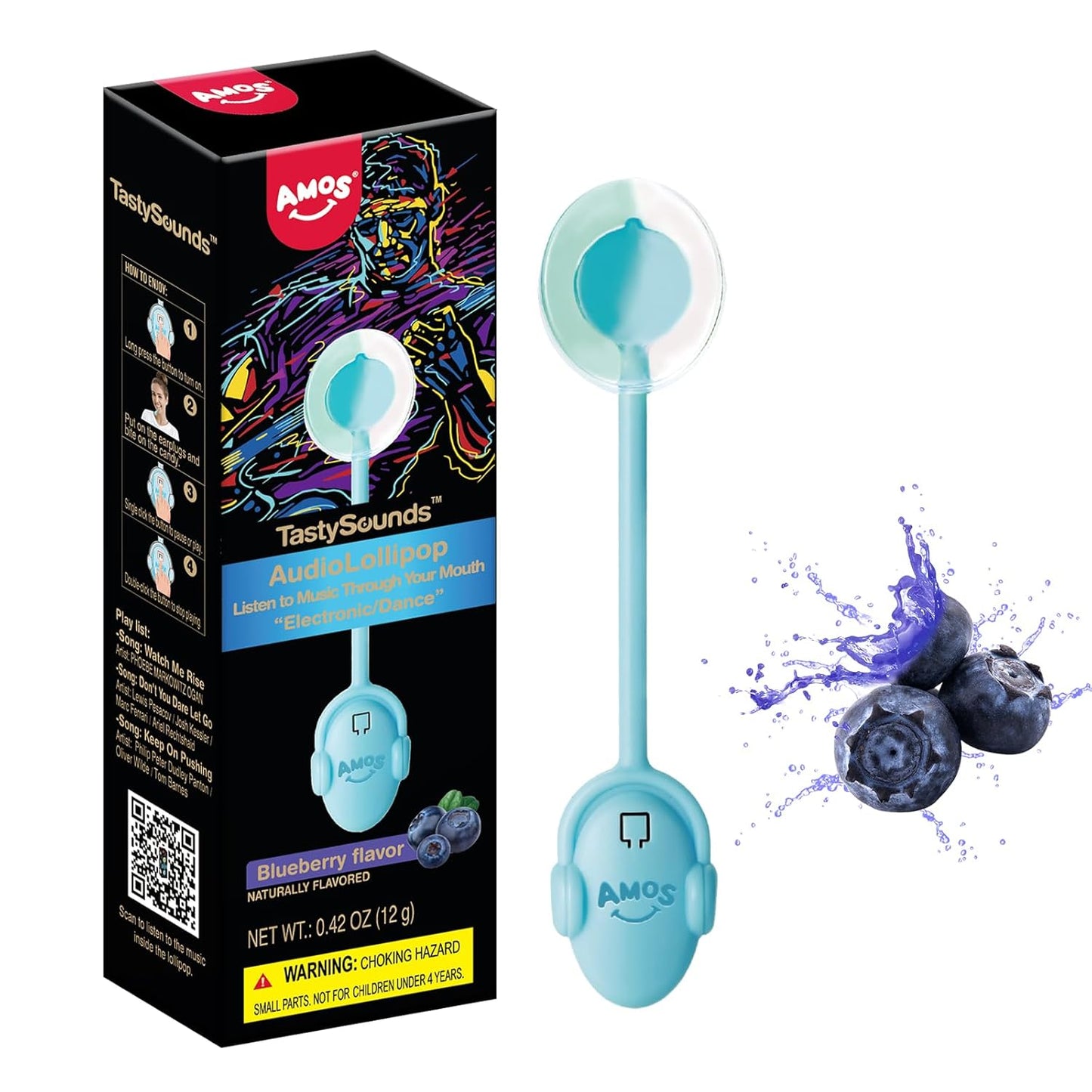 Amos Music Lollipop Candy – Backyard Party Favor for Outdoor Gatherings, Mixed-Flavor Singing Candy