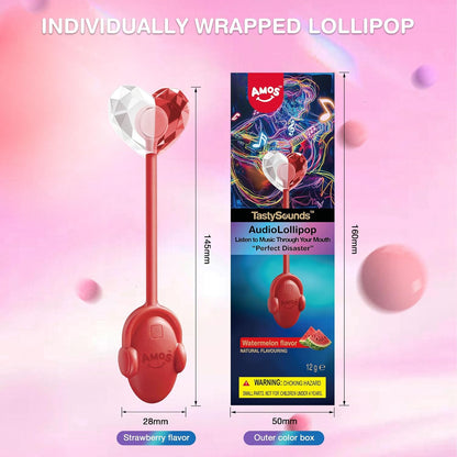 Amos Music Lollipop Candy – Funny White Elephant Gift Exchange Pick, Singing Lollipop with Built-In Audio Chip