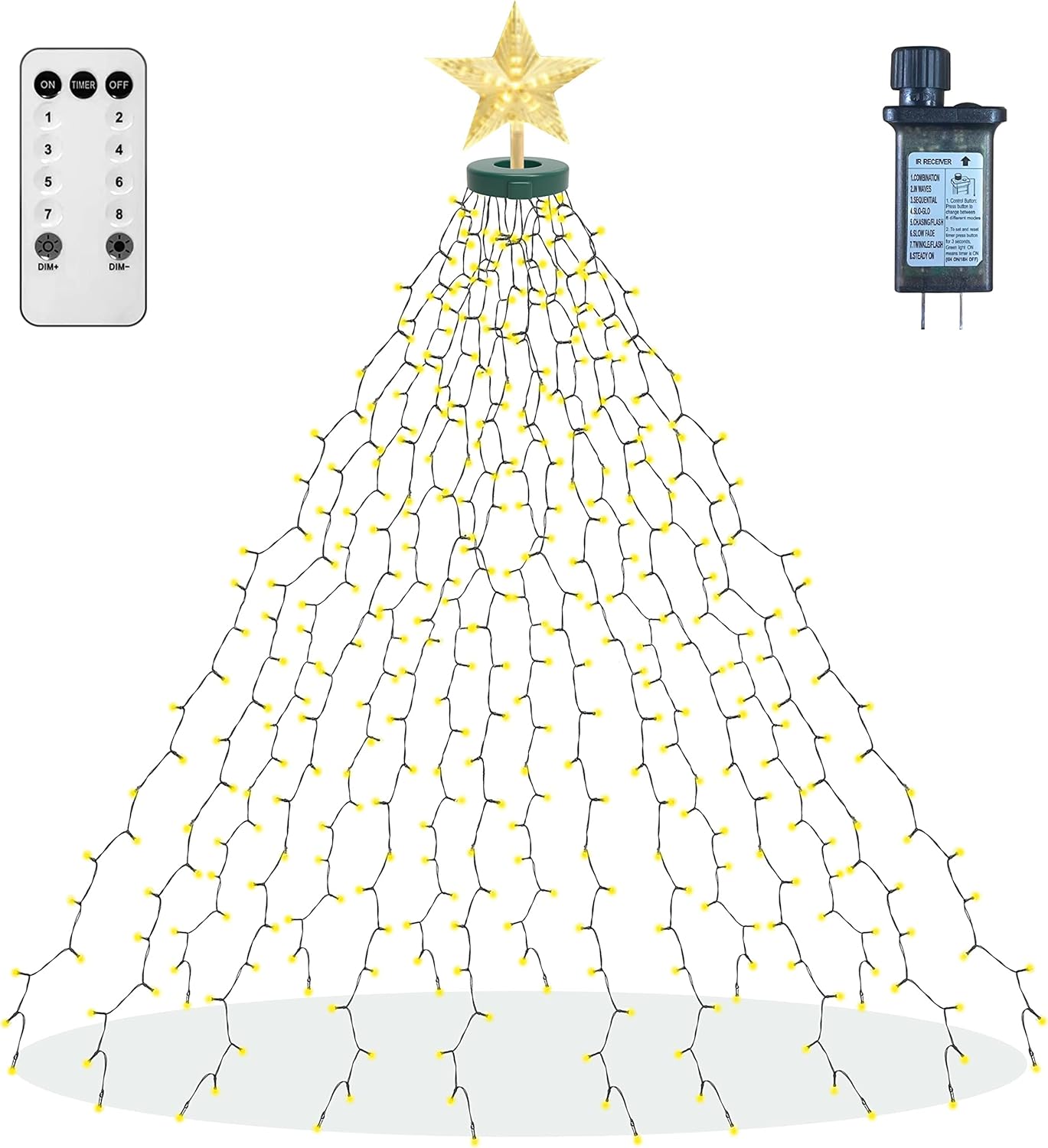 aneeway Cool Touch LED Cascade Lights – Child and Pet Friendly Christmas Decor, Timer Auto Shutoff