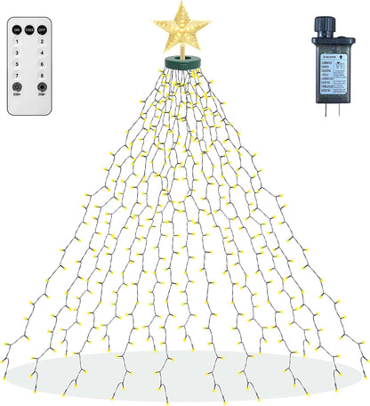 aneeway Cool Touch LED Cascade Lights – Child and Pet Friendly Christmas Decor, Timer Auto Shutoff
