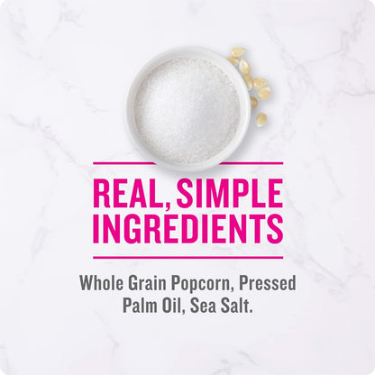 Angie's BOOMCHICKAPOP Sea Salt Microwave Popcorn, 6 Count – Whole Grain Mindful Snacking for Stress-Free Home Ritual