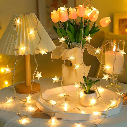 ANJAYLIA 20 LED Star Lights – Child-Friendly Playroom Lighting, Battery Powered No Outlet Needed