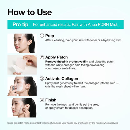 ANUA PDRN Collagen Melting Patch – Mindful Anti-Aging Treatment for Cheek Firmness, Korean Skincare Night Routine