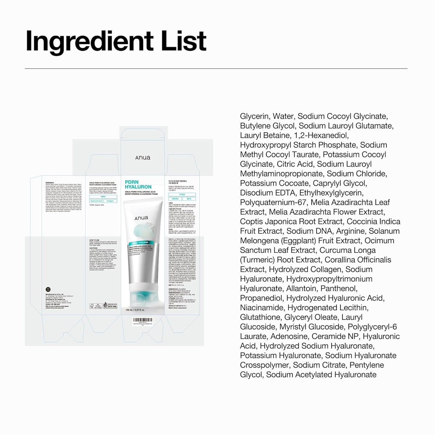 Anua PDRN Hyaluronic Acid Cleansing Foam – One-Step Cleanser and Mask for Intentional Routines, Neutral Bathroom Aesthetic