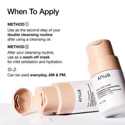 ANUA Rice Enzyme Brightening Cleansing Powder – Mindful Multi-Step K-Beauty Routine for Nighttime Glow