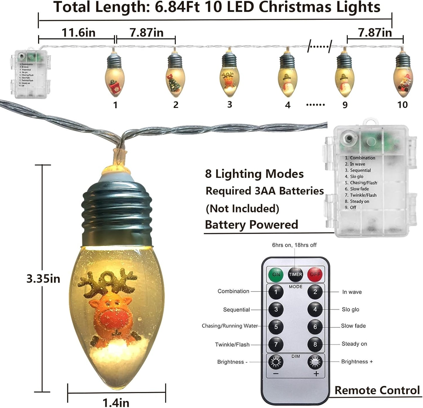 Aomike Christmas Snow Globe Fairy Lights – Charming Housewarming and Hostess Gift for Women, Warm White Battery String with Timer