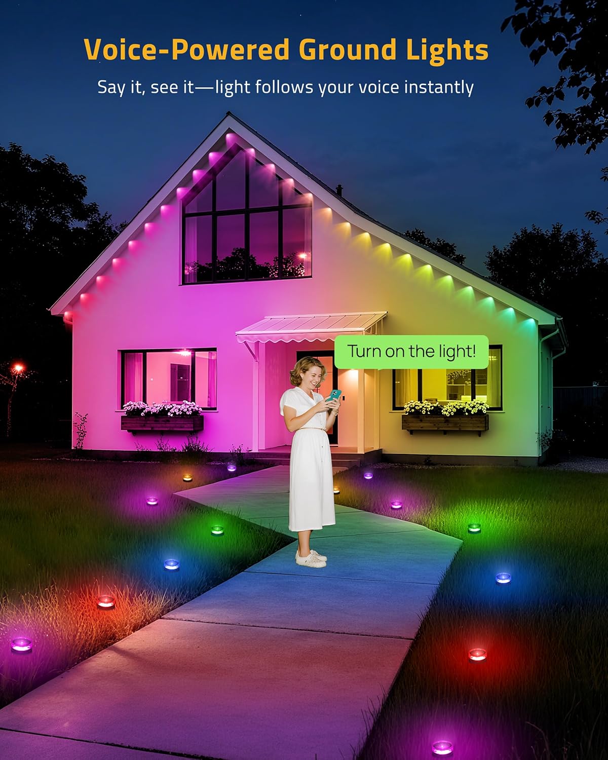 Aoycocr Decorative Pathway Lights – 50FT App-Controlled String for Stylish Home Ambiance Year-Round