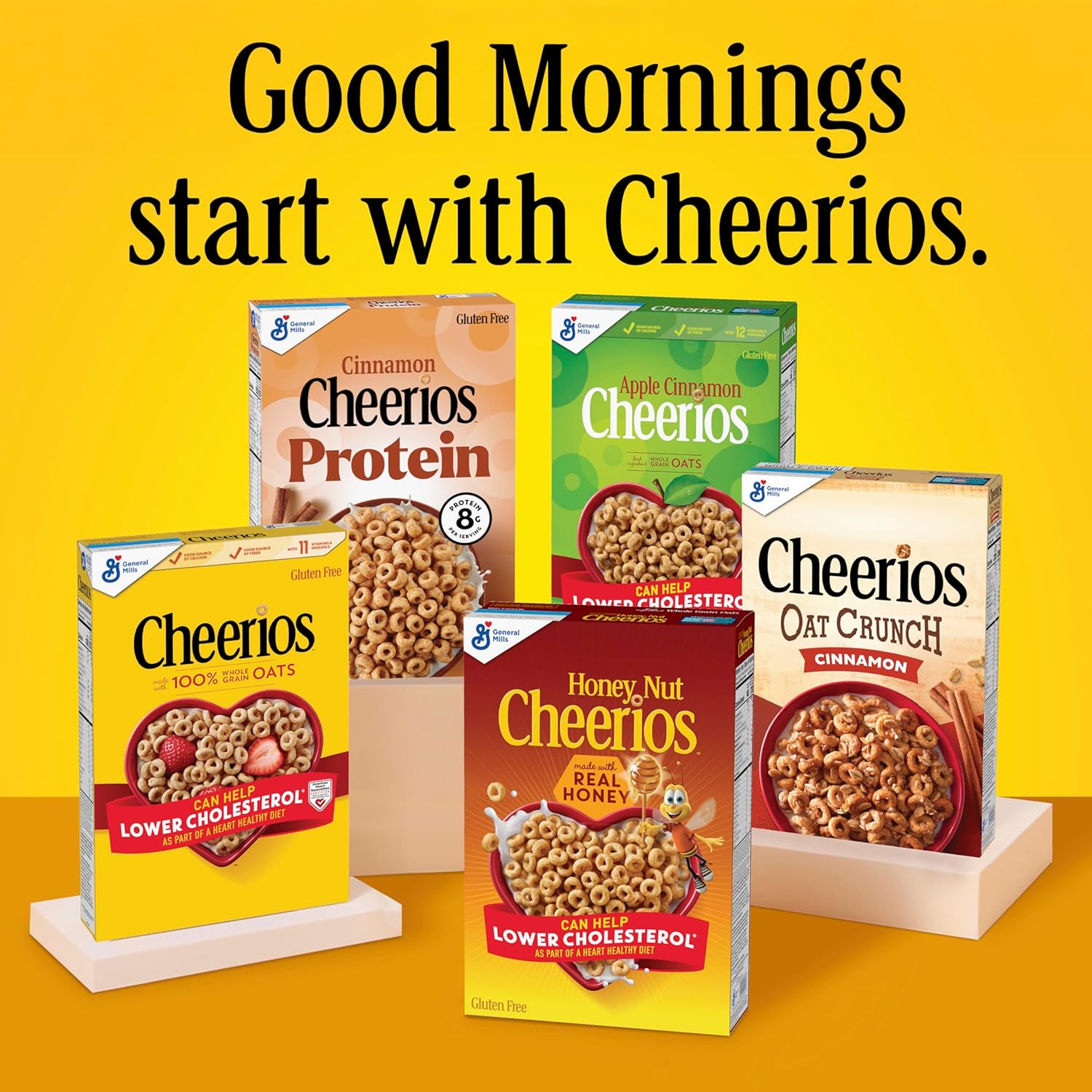 Apple Cinnamon Cheerios, Gluten Free Heart Healthy Cereal with .75g Soluble Fiber, Adult Wellness Pantry Staple
