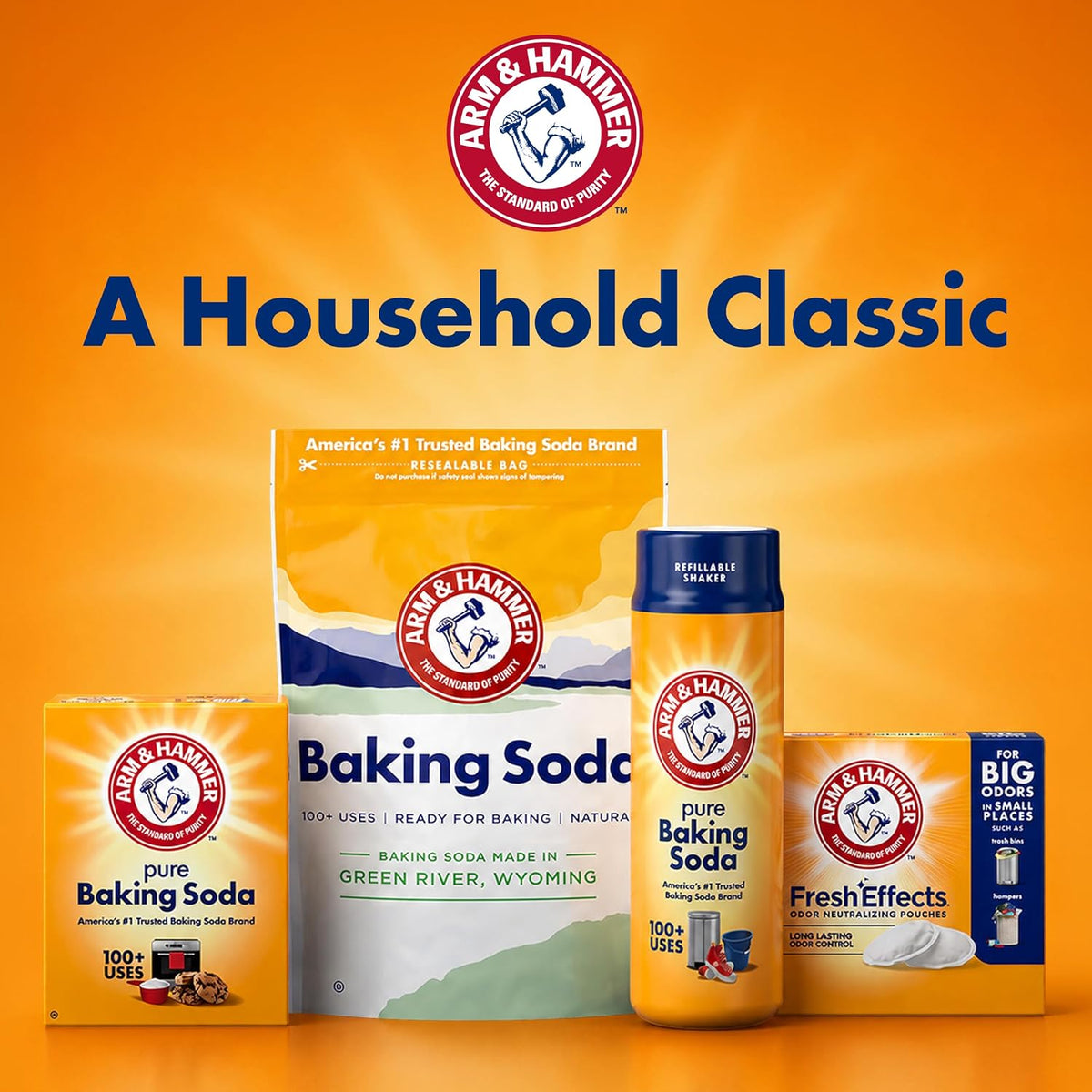 ARM & HAMMER Fresh Effects Pouches – Portable Odor Neutralizer for Car Trunks on Road Trips