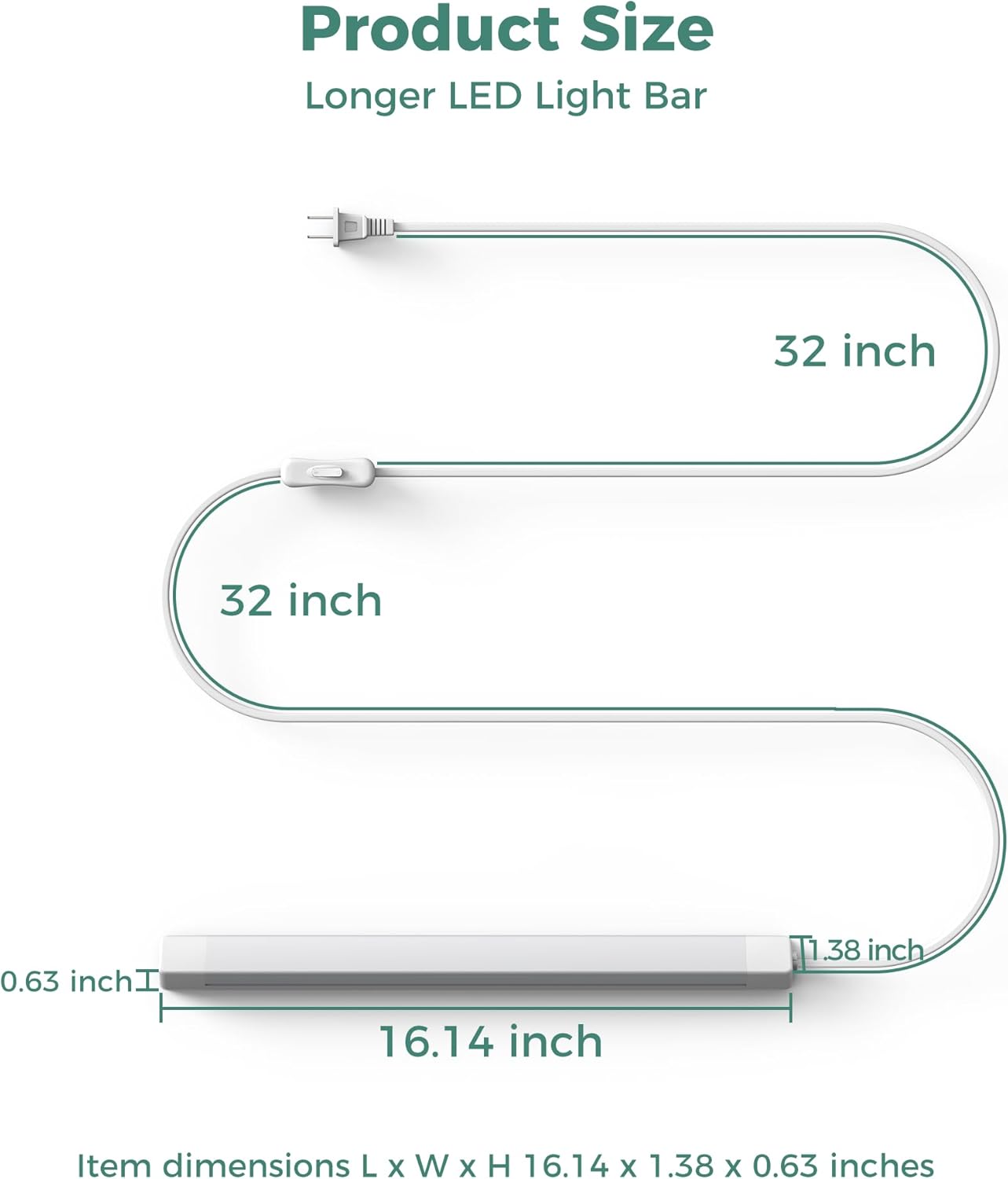 ASOKO Plug and Play Under Counter Light – Reinforced Cord, 7W Low-Heat Output, and ETL Safety Certified