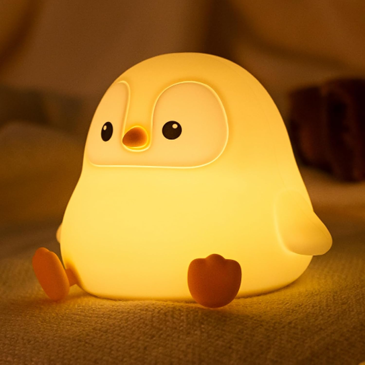ATSUI Squishy Penguin Lamp – Stress Relief Night Light for Anxiety and Self-Care Corners, Knead and Glow Therapy